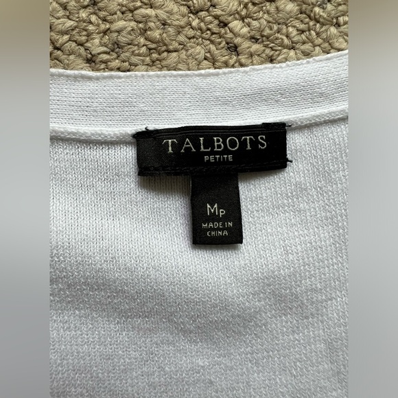Talbots White Sweater Shell Size MP - Picture 2 of 4